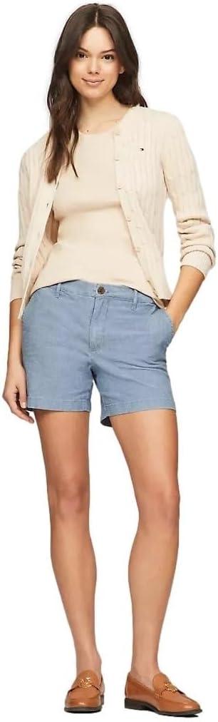 imageTommy Hilfiger Womens Striped Logo Graphic TShirtBeige Heather
