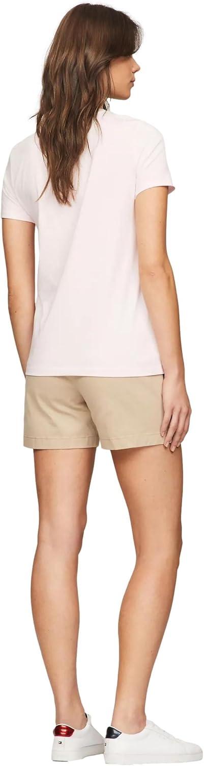 imageTommy Hilfiger Womens Striped Logo Graphic TShirtEmbroideredflag Light Pink