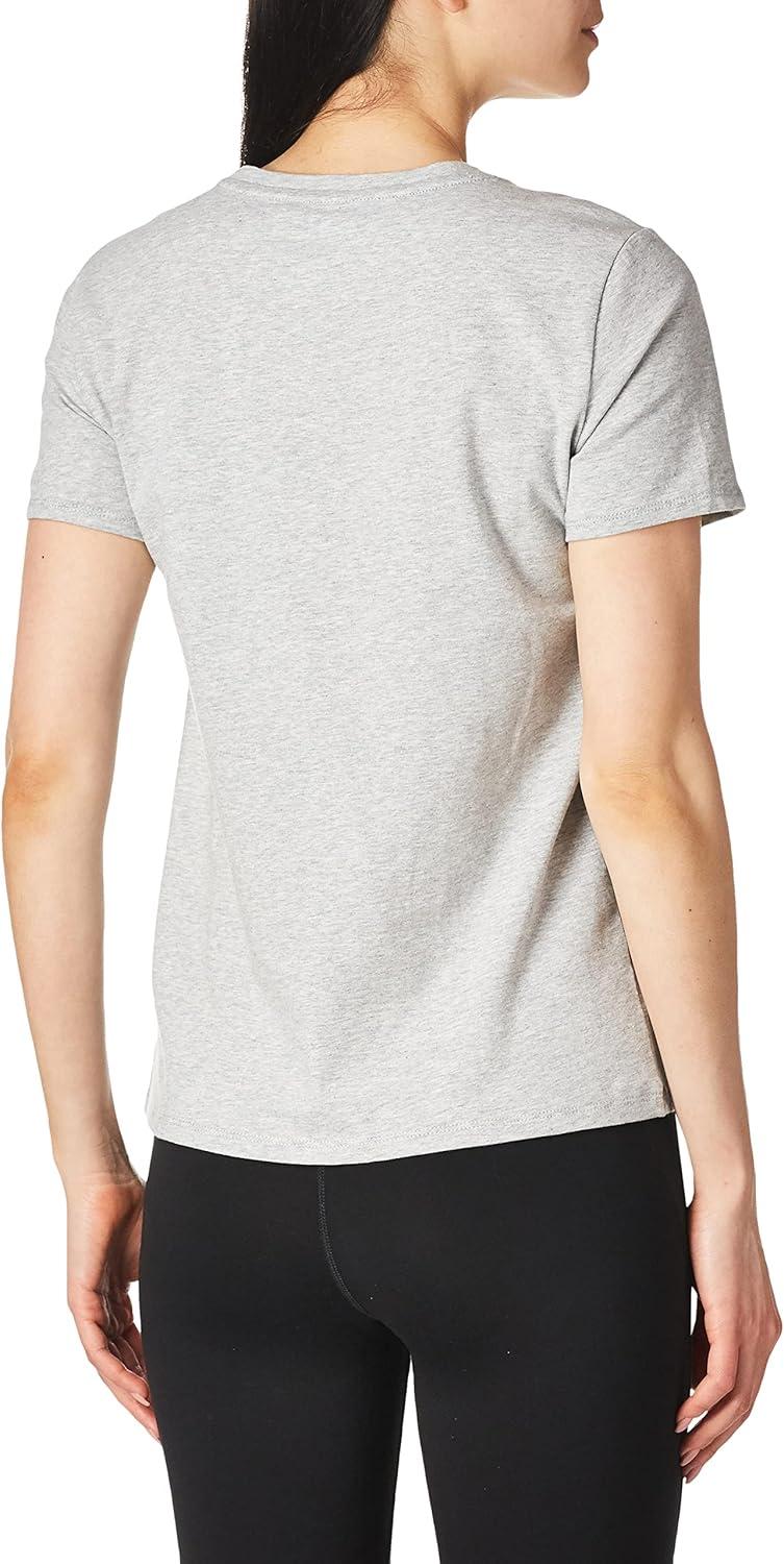 imageTommy Hilfiger Womens Striped Logo Graphic TShirtPearl Heather Grey