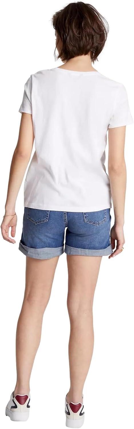 imageTommy Hilfiger Womens Striped Logo Graphic TShirtWhite