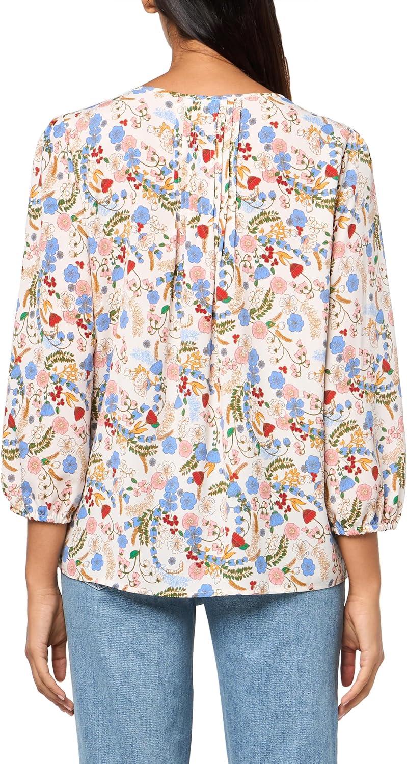 imageTommy Hilfiger Womens Tommy Hilfiger Womens Crinkle Pintuck BlouseWhitecap Multi