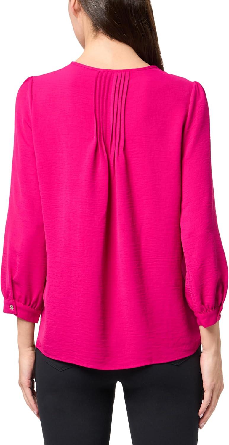 imageTommy Hilfiger Womens Tommy Hilfiger Womens Crinkle Pintuck BlouseWineberry