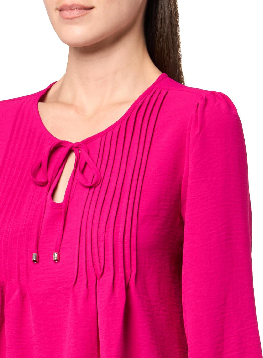 imageTommy Hilfiger Womens Tommy Hilfiger Womens Crinkle Pintuck BlouseWineberry