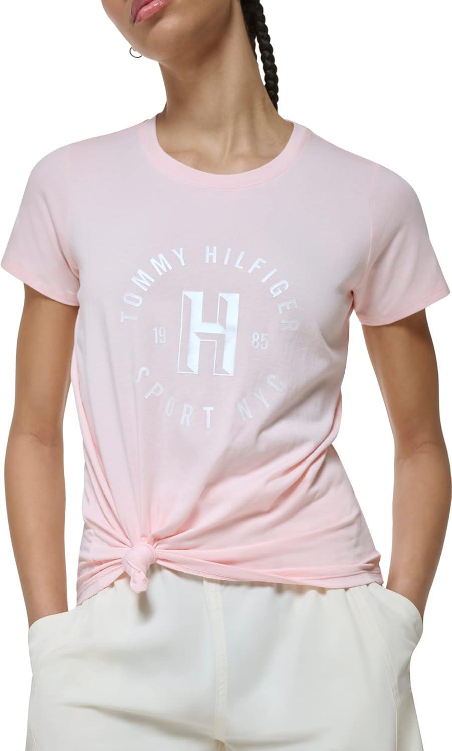 imageTommy Hilfiger Womens Varsity Logo Graphic TShirtRose