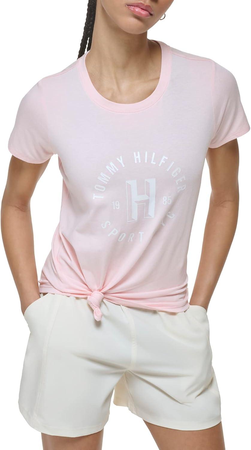 imageTommy Hilfiger Womens Varsity Logo Graphic TShirtRose