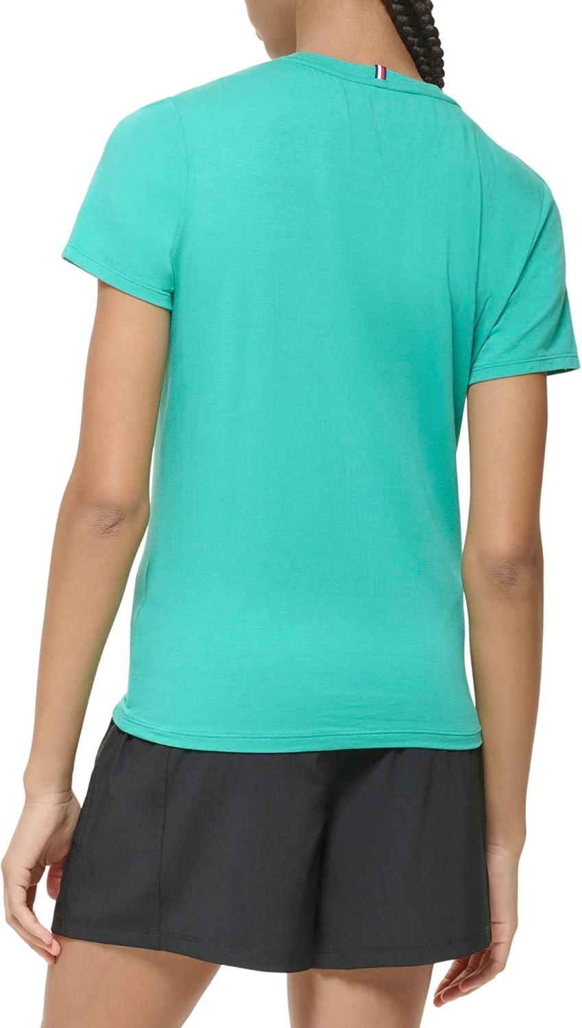 imageTommy Hilfiger Womens Varsity Logo Graphic TShirtSea Green