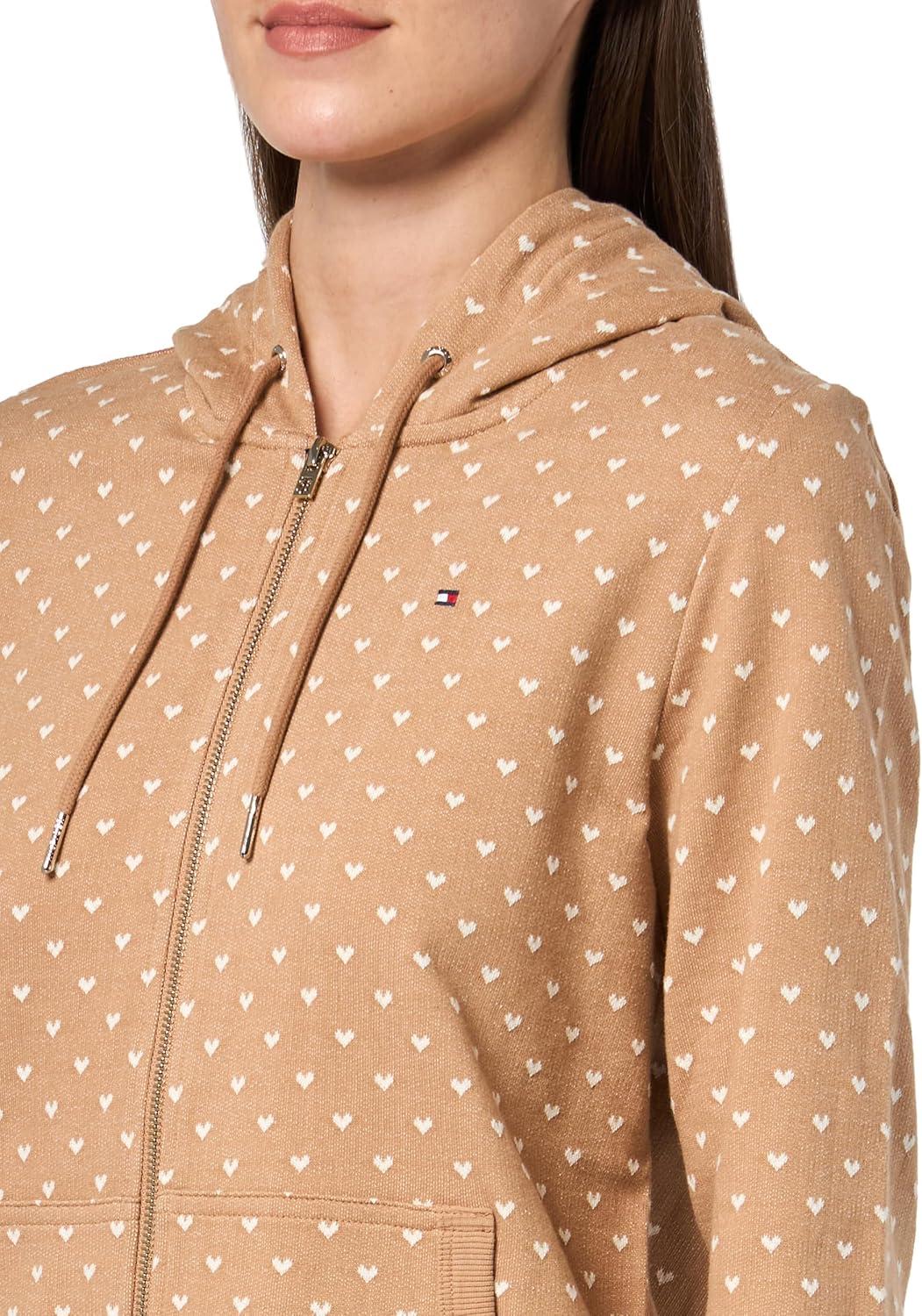 imageTommy Hilfiger Womens Zipup Hoodie Classic Sweatshirt for Women With Drawstrings and HoodBrown Sugar Multi