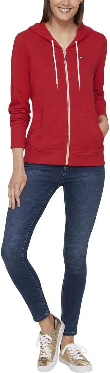 imageTommy Hilfiger Womens Zipup Hoodie Classic Sweatshirt for Women With Drawstrings and HoodScarlet