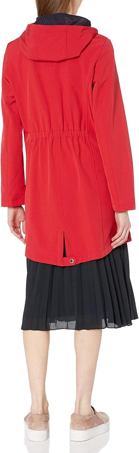 imageTommy Hilfiger womens Long Waterresistant Rain JacketTailored Crimson