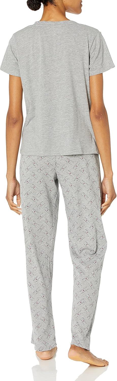imageTommy Hilfiger womens Womens Top and Logo Pant Lounge Bottom Pj Pajama Set Allover Tommy W Flag Large USHgAllover Tommy W Flag