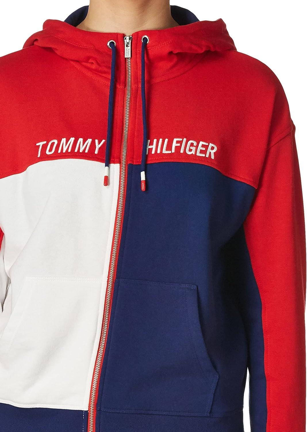 imageTommy Hilfiger womens Zip Up Colorblock HoodieScarlet