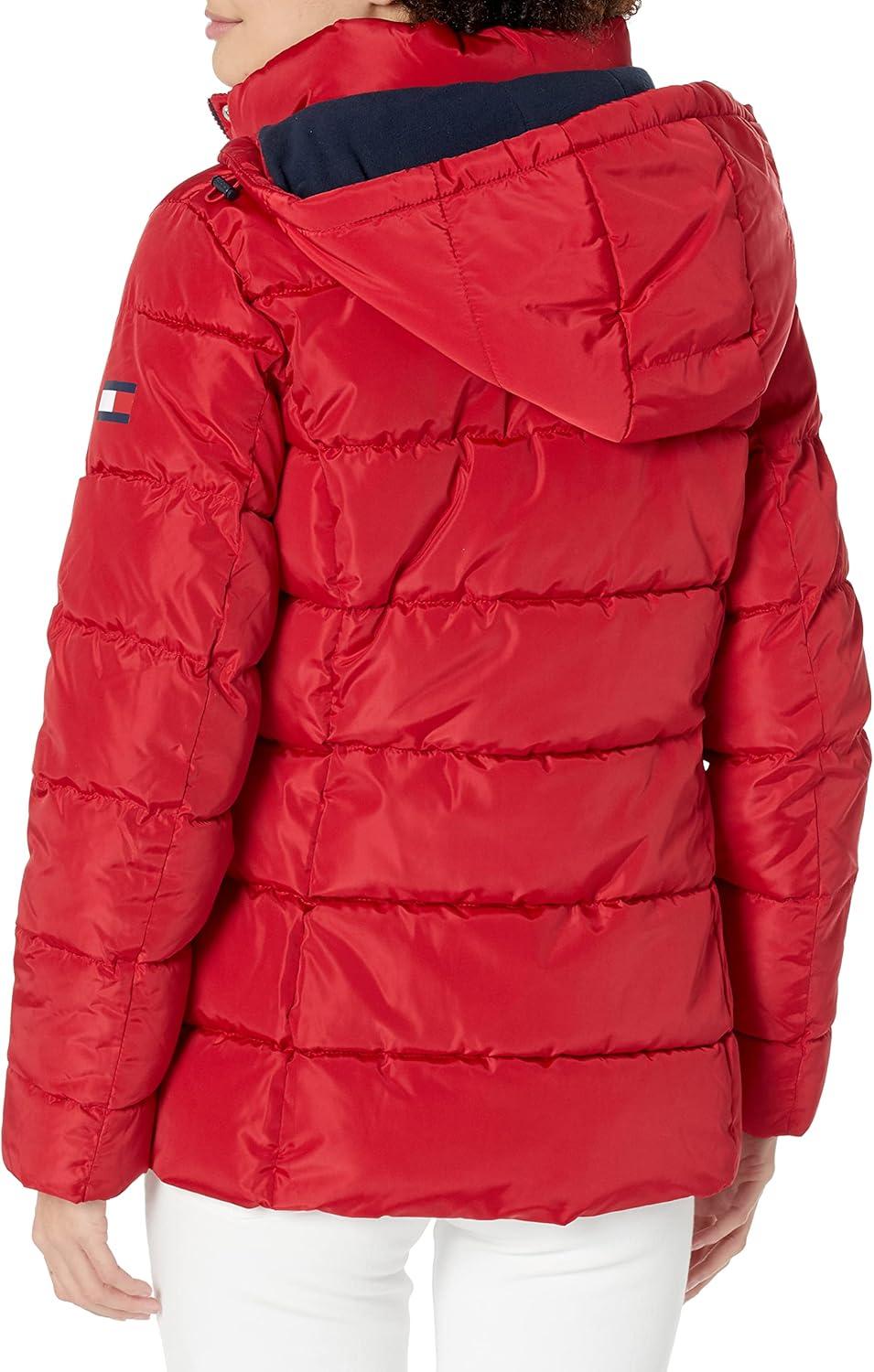 imageTommy Hilfiger womens Zip Up Short Puffer JacketCrimson