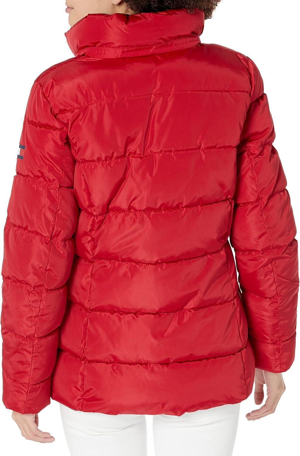 imageTommy Hilfiger womens Zip Up Short Puffer JacketCrimson