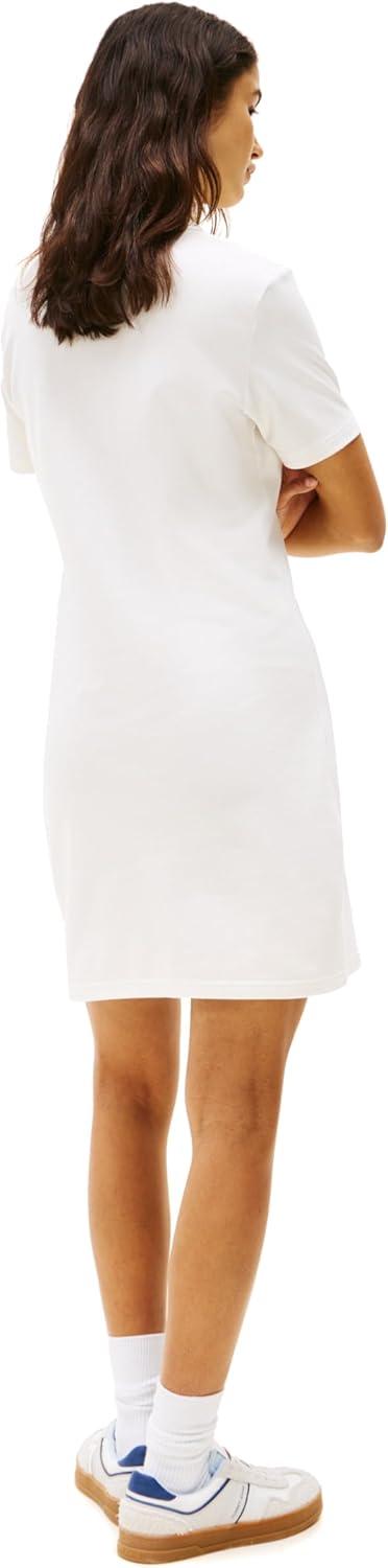 imageTommy Jeans Womens Casual Mini Polo Shirt Dress with Logo DetailEcru