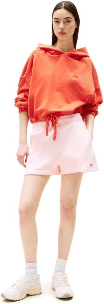 imageTommy Jeans Womens Medium Weight Cropped Hoodies With Front Tie DetailBright Vermillion