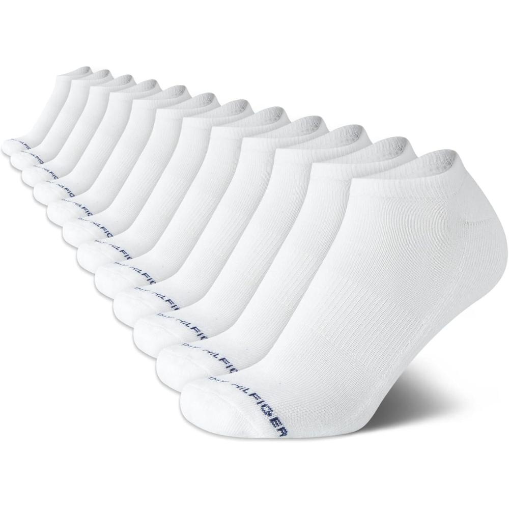 imageTommy Hilfiger Mens Athletic Socks Cushion No Show Socks 12 PackPure White