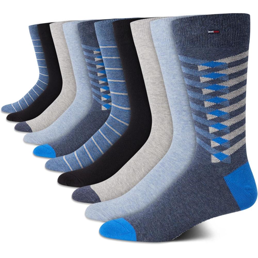 imageTommy Hilfiger Mens Casual Soft Cotton Blend Crew Socks  10 PackDark Denim
