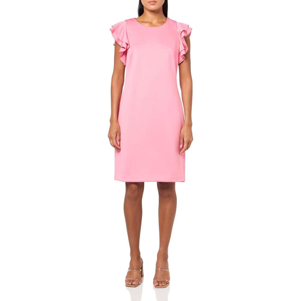 imageTommy Hilfiger Scuba Flutter Sleeve Sheath DressPeony