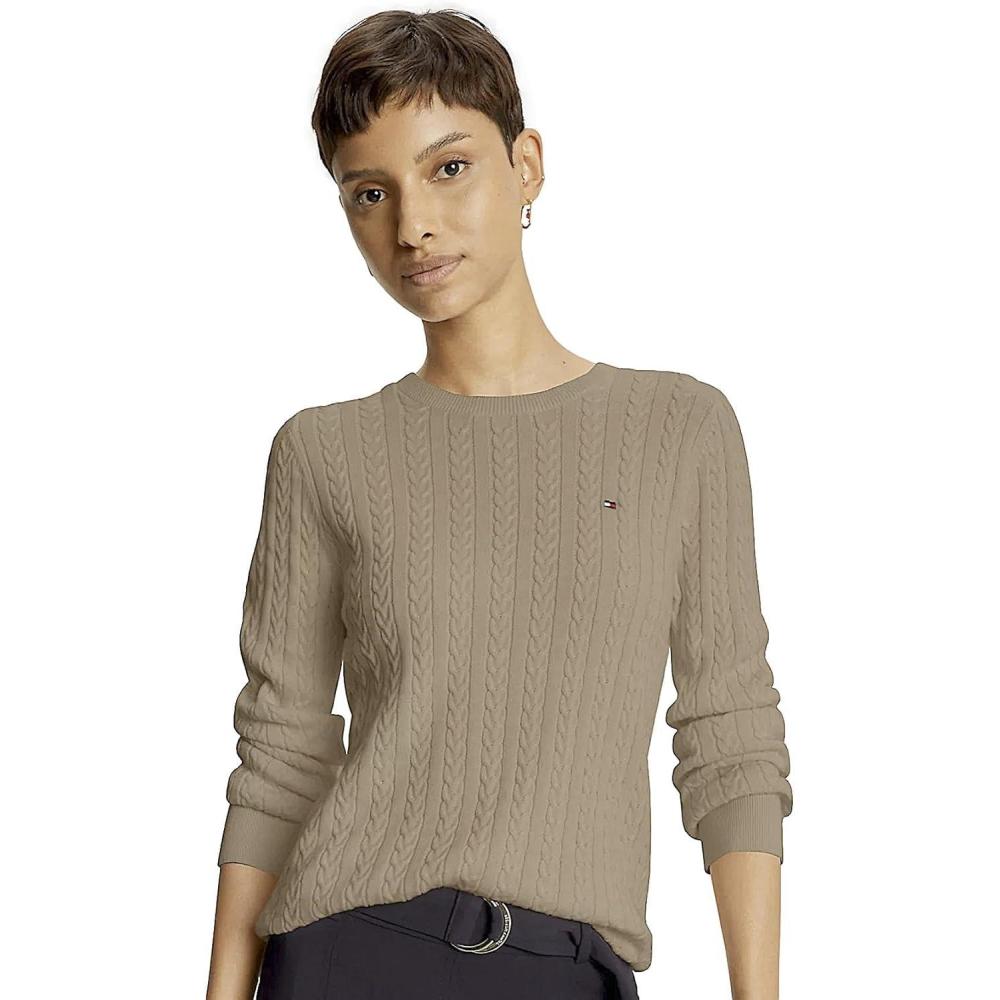 imageTommy Hilfiger Womens Classic Fit SweaterKhaki Sand Heather