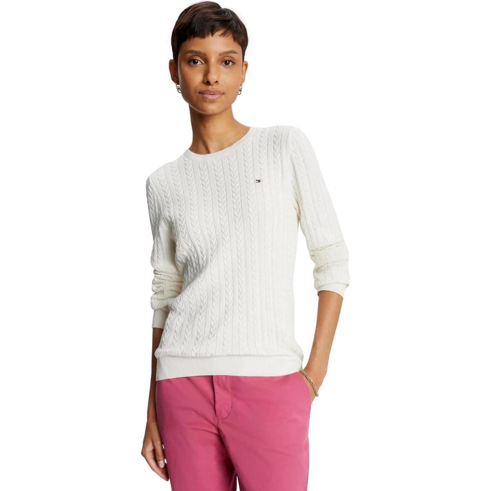imageTommy Hilfiger Womens Classic Fit SweaterWhite Suede