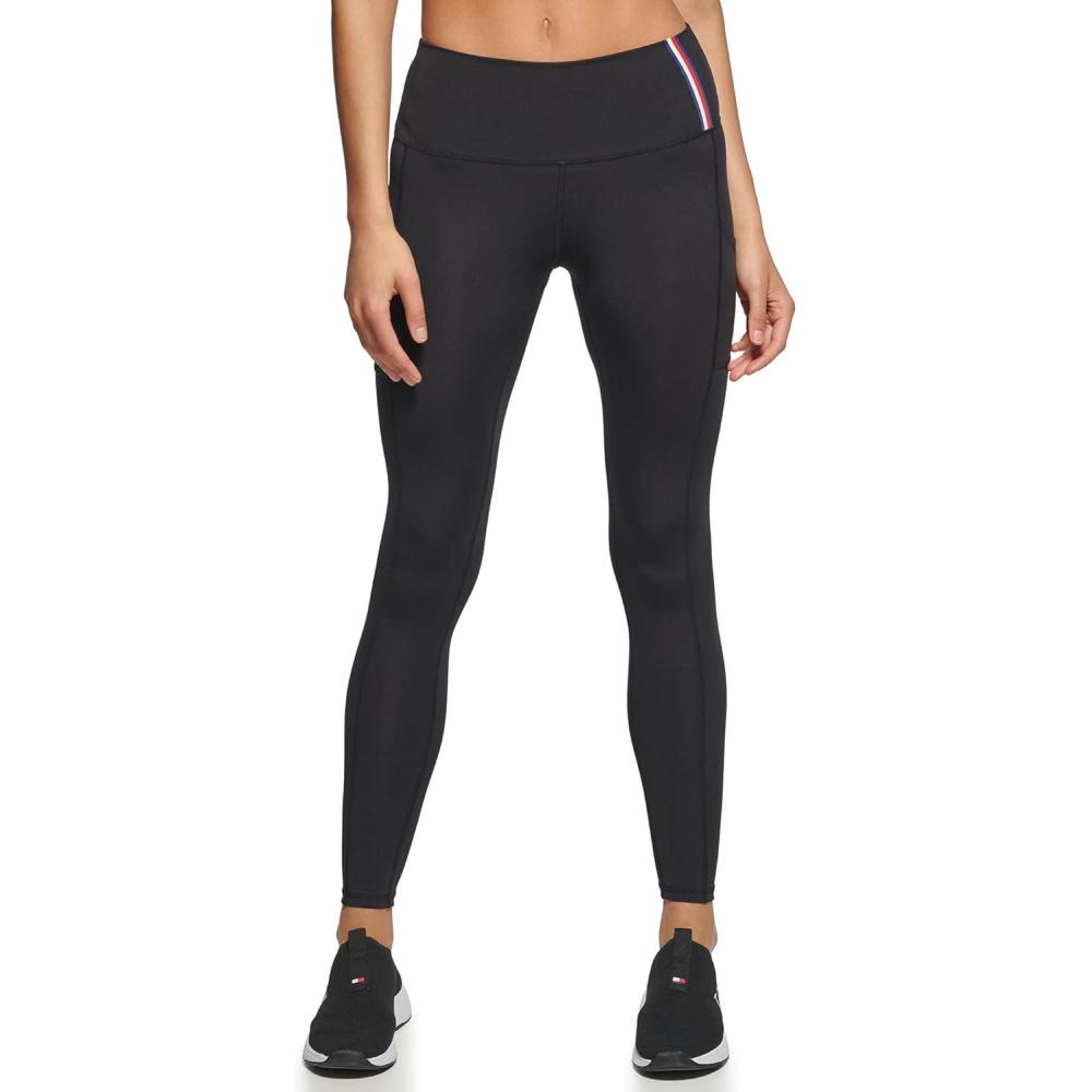 imageTommy Hilfiger Womens High Waisted Performance Legging with PocketBlack