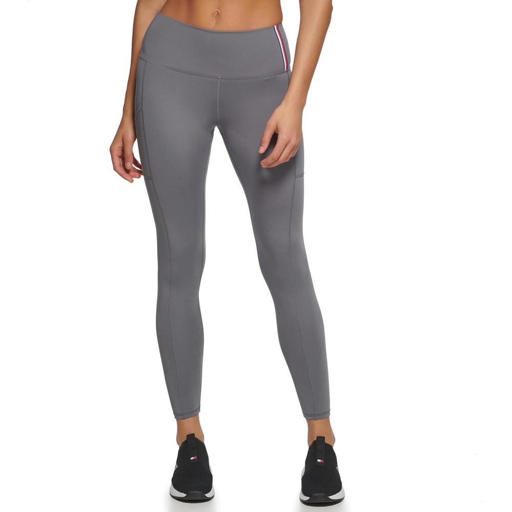 imageTommy Hilfiger Womens High Waisted Performance Legging with PocketSteel Grey