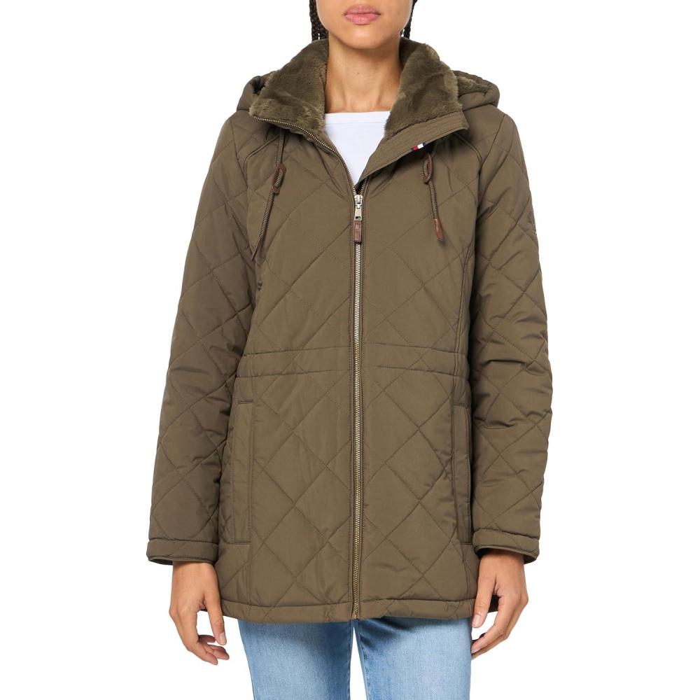 imageTommy Hilfiger Womens MidLength Classic Quilted JacketJuniper