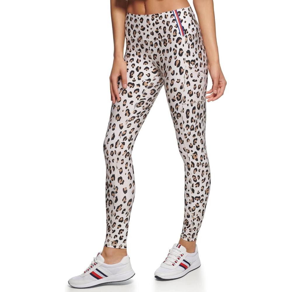 imageTommy Hilfiger Womens Printed High Rise Performance LeggingCrystal Grey