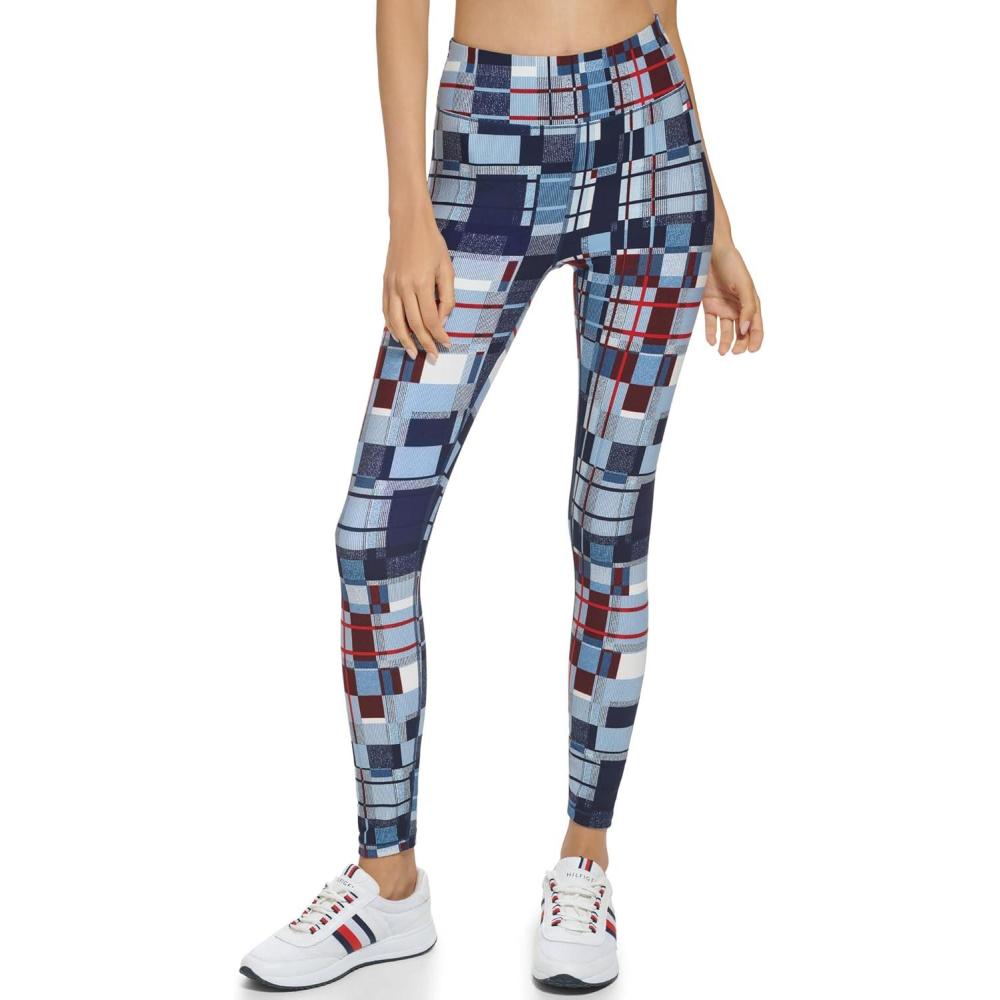imageTommy Hilfiger Womens Printed High Rise Performance LeggingNavy