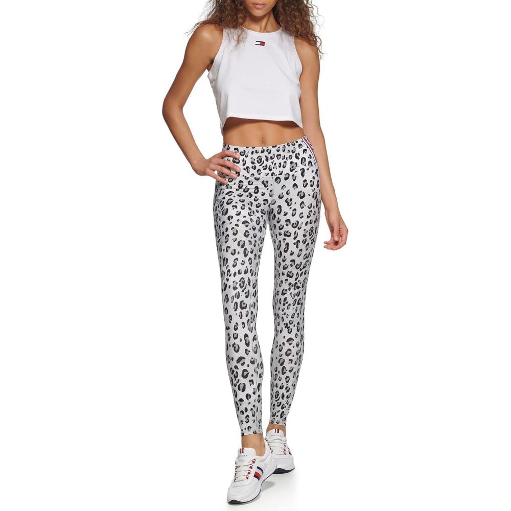 imageTommy Hilfiger Womens Printed High Rise Performance LeggingPearl Grey Combo
