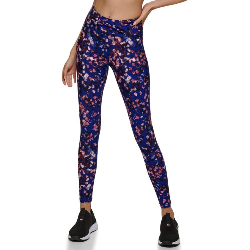 imageTommy Hilfiger Womens Printed High Rise Performance LeggingRoyal Blue