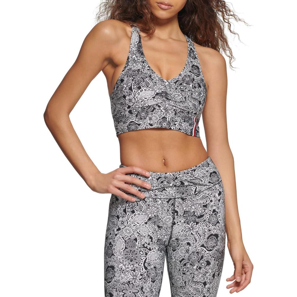 imageTommy Hilfiger Womens Racerback Performance Sports BraBlack Combo
