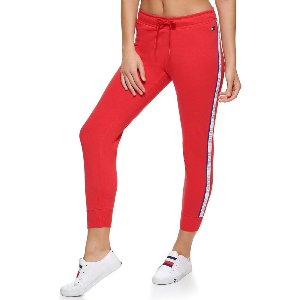 imageTommy Hilfiger Womens Side Stripe Drawstring Waistband JoggerScarlet