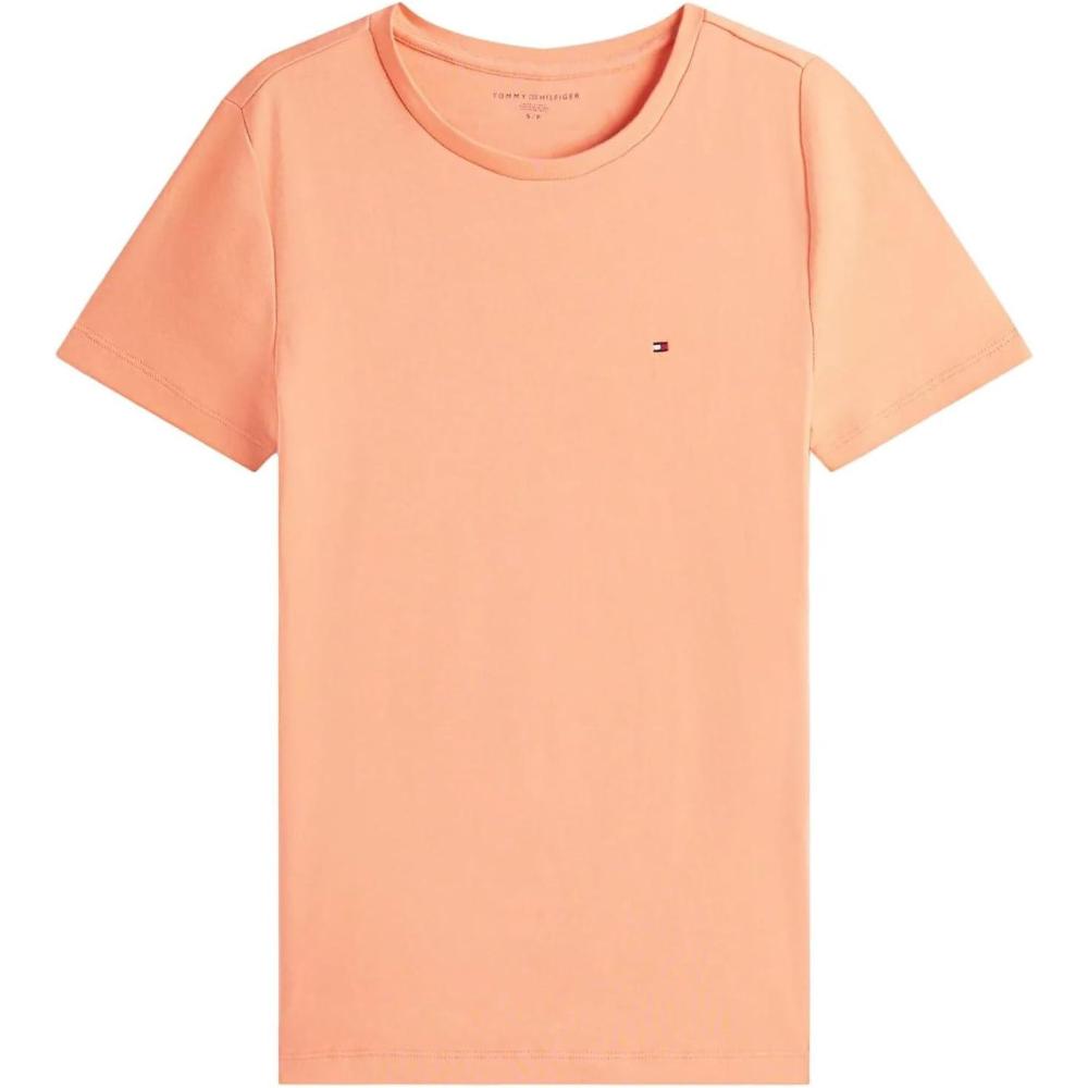 imageTommy Hilfiger Womens Striped Logo Graphic TShirtPeach Dusk