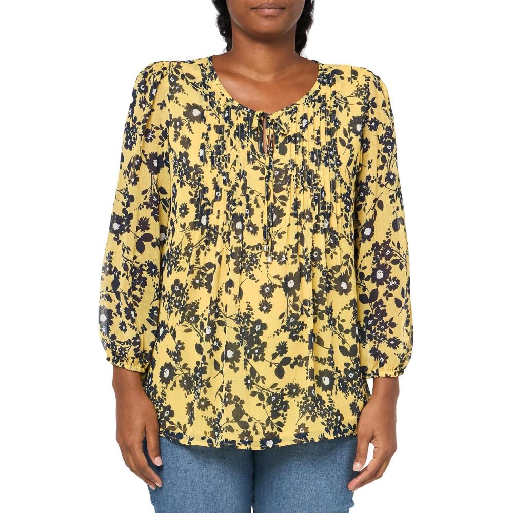 imageTommy Hilfiger Womens Tommy Hilfiger Womens Crinkle Pintuck BlouseMango