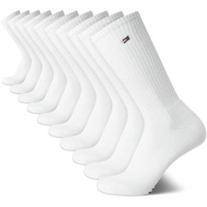Tommy Hilfiger Men’s Athletic Cushioned Crew Socks (10 Pack)(White)