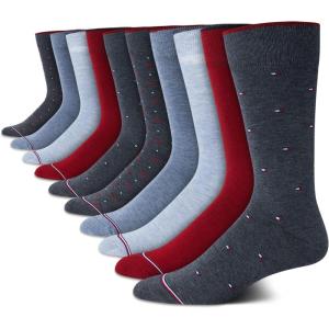 Tommy Hilfiger Men’s Casual Soft Cotton Blend Crew Socks – 10 Pack(Denim Assorted)