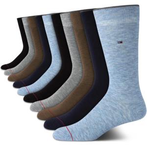 Tommy Hilfiger Mens Dress Socks – 10 Pack Lightweight Everyday Crew Work Socks for Men for Casual & Formal Wear(Stonewash Blue)