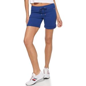Tommy Hilfiger Roll Tab Shorts with Embroidered Flag(Deep Blue)