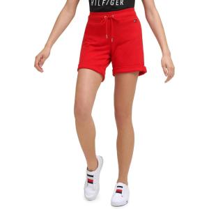 Tommy Hilfiger Roll Tab Shorts with Embroidered Flag(Scarlet)
