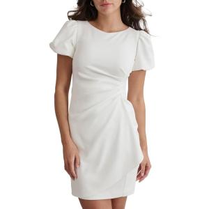 Tommy Hilfiger Scuba Flutter Sleeve Sheath Dress(Ivory)