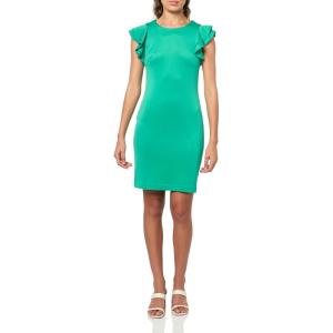Tommy Hilfiger Scuba Flutter Sleeve Sheath Dress(Parakeet)