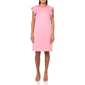 Tommy Hilfiger Scuba Flutter Sleeve Sheath Dress(Peony)