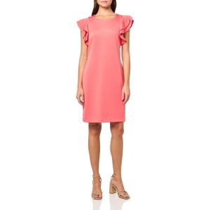 Tommy Hilfiger Scuba Flutter Sleeve Sheath Dress(Sherbet)
