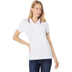 Tommy Hilfiger Short Sleeve Rugby Stripe Polo(Bright White/Sky Captain)