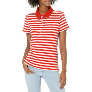 Tommy Hilfiger Short Sleeve Rugby Stripe Polo(Grenadine/Bright White)
