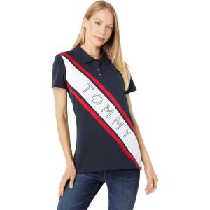 Tommy Hilfiger Short Sleeve Rugby Stripe Polo(Sky Captain Blue)