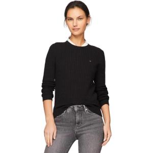 Tommy Hilfiger Womens Classic Fit Sweater(Dark Sable Black)
