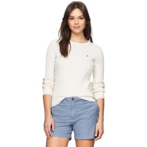 Tommy Hilfiger Womens Classic Fit Sweater(Milky Way)