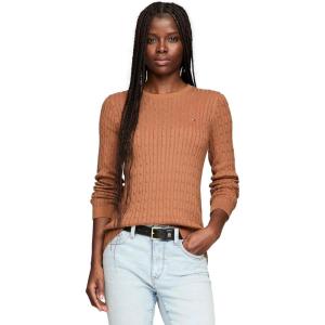 Tommy Hilfiger Womens Classic Fit Sweater(Natural Cognac.)